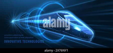 Fast modern express passenger train no high speed railway in hyperloop Stock Vector