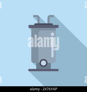 Digital illustration of a modern trash can icon in a minimalist style, with shadow effect Stock Vector