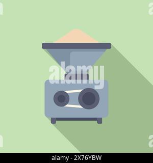 Flat design icon of a modern food processor on a pastel background Stock Vector