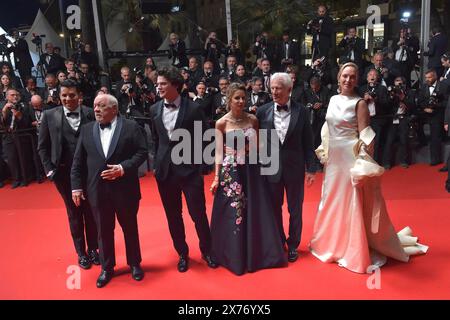 Cannes, France. 17th May, 2024. CANNES, FRANCE - MAY 17:Alejandra Silva, Richard Gere, Homer James Jigme Gere . Uma Thurman attend the 'Oh, Canada' Red Carpet at the 77th annual Cannes Film Festival at Palais des Festivals on May 17, 2024 in Cannes, France. Credit: dpa/Alamy Live News Stock Photo