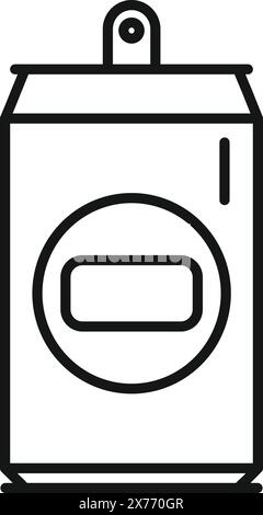 Monochrome vector illustration of a simple spray paint can, ideal for icons and designs Stock Vector