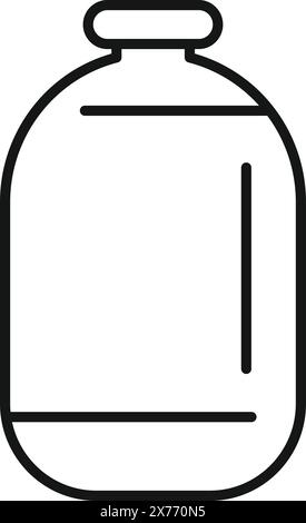 Simple black and white line drawing of a traditional bottle, suitable for various designs Stock Vector