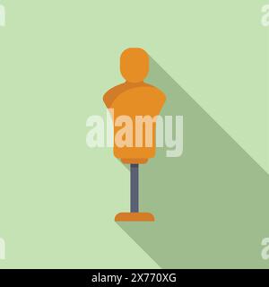 Flat design vector illustration of an abstract mannequin with a shadow, perfect for fashion and retail concepts Stock Vector