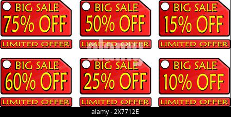 Vector Collection of  Sale, Discount labels Stock Vector