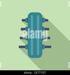 Minimalist illustration of a microchip in flat design style with long shadow effect Stock Vector