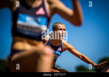 Gotzis, Austria. 18th May, 2024. Swedish Bianca Salming pictured in action during the women's heptathlon event on the first day of the Hypo-Meeting, IAAF World Combined Events Challenge, in the Mosle stadium in Gotzis, Austria, Saturday 18 May 2024. BELGA PHOTO JASPER JACOBS Credit: Belga News Agency/Alamy Live News Stock Photo