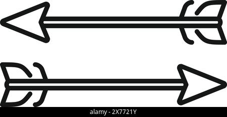 Handdrawn vector arrows set with simple graphic arrow illustration and directional signs for navigation and user interface design elements in black and white Stock Vector