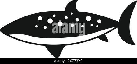 Graphic vector illustration of a fish silhouette with spots, ideal for icons or logos Stock Vector
