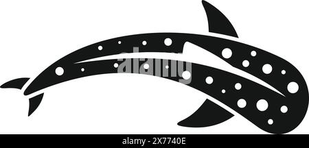 Black and white vector illustration of a spotted eel, perfect for marine themes Stock Vector