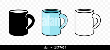 Cup and mug, dinnerware, tableware, graphic design. Dishes, crockery, kitchen and cuisine, vector design and illustration Stock Vector