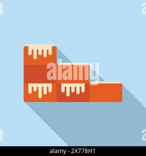 Colorful vector illustration in flat design of three melting bars, simulating a declining graph Stock Vector