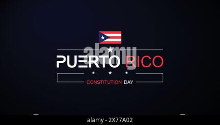 Colorful Designs for Puerto Ricos Constitution Day Commemoration Stock Vector