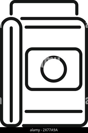 Simple line art icon representing a film roll, perfect for web and graphic design uses Stock Vector