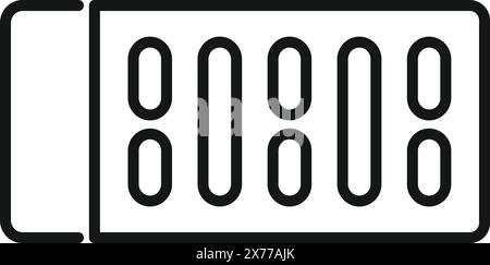 Vector outline of a battery with charge level indicators suitable for tech themes Stock Vector