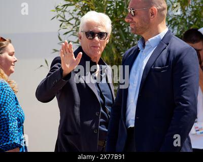 Cannes, France, 18th May, 2024. Richarde Gere just arrived at side entrance of Cannes festival center. He is on the way to press conference. Credits: Walter Gilgen Credit: Walter Gilgen/Alamy Live News Stock Photo