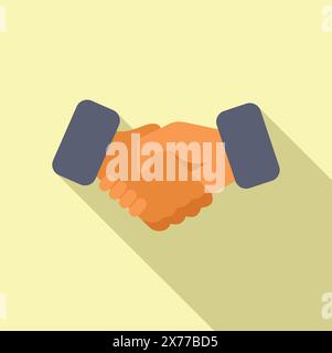 Flat design handshake illustration representing successful business cooperation, partnership, and unity with simple, minimalistic, and professional graphic vector Stock Vector