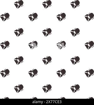 Light projectors for stage, concert or event, seamless background. Vector or illustration for wallpaper fabric or design, spotlights and flashlight eq Stock Vector