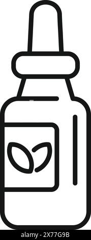 Vector illustration of a dropper bottle, commonly used for essential oils and serums Stock Vector