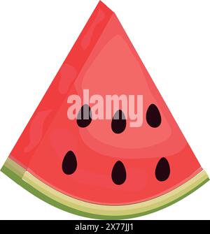 Cartoon of a Watermelon slice with seeds Stock Vector