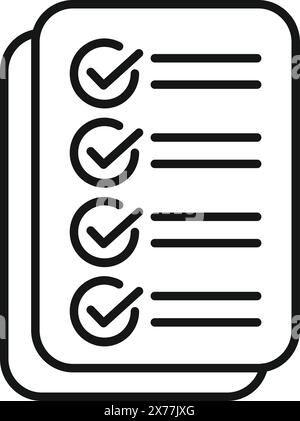 Vector illustration of a checklist with tick marks symbolizing organization and task completion Stock Vector