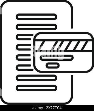 Outline vector icons representing mobile payment and online shopping concepts Stock Vector