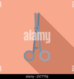 Vector illustration of medical scissors with a shadow, ideal for icons and infographics Stock Vector