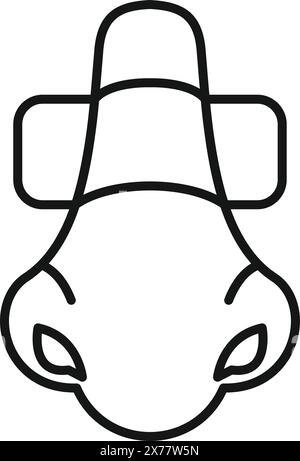 Vector line art of a bicycle saddle in a simple black and white design Stock Vector
