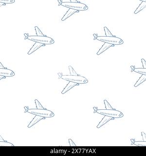 Passenger plane in flight contour isolated on white background. Vector ...