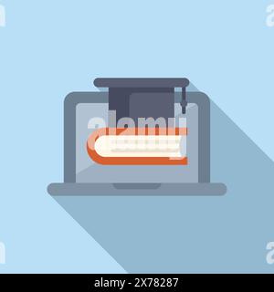 Online education concept illustration with digital degree, virtual classroom, and internetbased learning technology Stock Vector