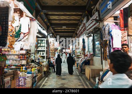 people walking through the Mutrah Souq in Muscat, Oman Stock Photo