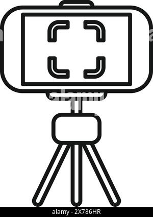 Smartphone tripod vector icon for mobile photography and videography illustration with camera stand accessory equipment for video recording clipart and digital content creation Stock Vector