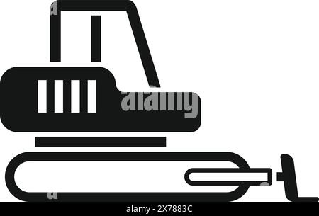 Simple flat black icon representing a standard office stapler, isolated on white Stock Vector