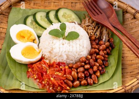 Fatty rice nasi lemak popular Malaysian food Stock Photo