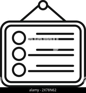 Vector line art of a checklist icon, suitable for web and print design Stock Vector