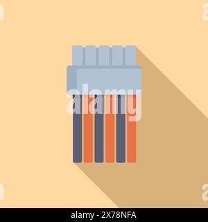 Flat design icon of colorful ethernet cables with connectors on a beige background Stock Vector