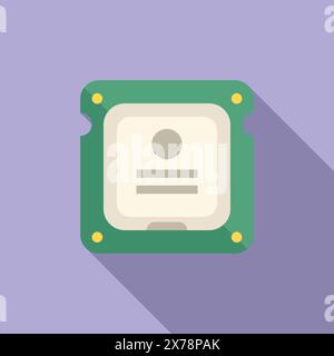 Vector graphic of a stylized central processing unit cpu , perfect for techrelated designs Stock Vector