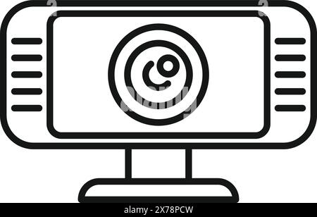 Simple line icon of a web camera suitable for web and technology designs Stock Vector