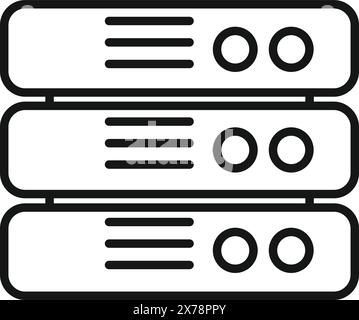 Network servers outline flat white icons on round color backgrounds ...