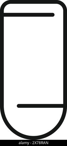 Simple line drawing of a modern smartphone, ideal for web and app design Stock Vector