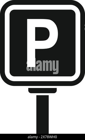 Vector illustration of a simple parking sign icon isolated on a white background Stock Vector