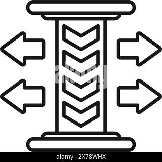 Expandable and adjustable signpost vector icon with arrows, direction, and versatile symbol design for digital navigation Stock Vector