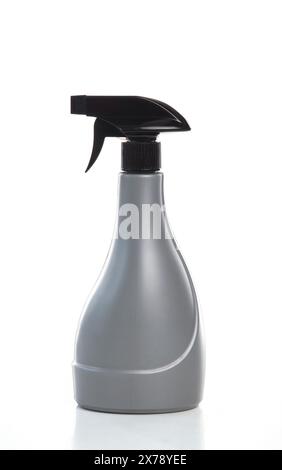 Gray plastic bottle of liquid detergent isolated on white Stock Photo