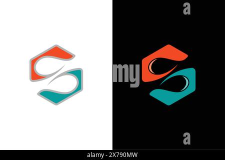 Letter S logo icon design template elements. Hexagon wave S letter logo design concept. Suitable for business and corporate identity. Stock Vector