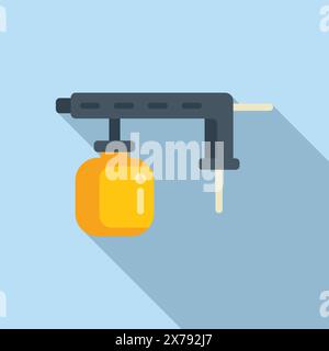 Vector illustration of a cartoonstyle manual drill with a flat design, isolated on a blue background Stock Vector