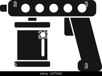 Vector icon of a camera flash unit in solid black, suitable for photographythemed designs Stock Vector