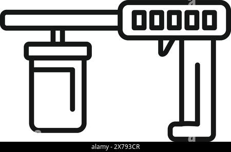 Simple black and white vector illustration of a barcode scanner, suitable for icons or signs Stock Vector