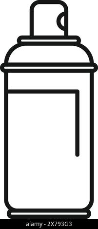 Minimalist black and white spray can outline icon in vector illustration design, perfect for branding, logos, and packaging. Easy to use for web and app designs Stock Vector