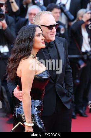 Cannes, France, 18th May, 2024. Salma Hayek arriving on the red carpet for the Emilia Pérez film gala screening at the 77th Cannes Film Festival in Cannes, France. Credit: Doreen Kennedy/Alamy Live News. Stock Photo