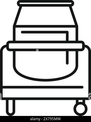 Black and white vector illustration depicting a simplified electric bread maker icon Stock Vector