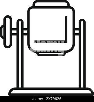 Simplistic line drawing of a weight bench with barbell, ideal for fitnessrelated design elements Stock Vector